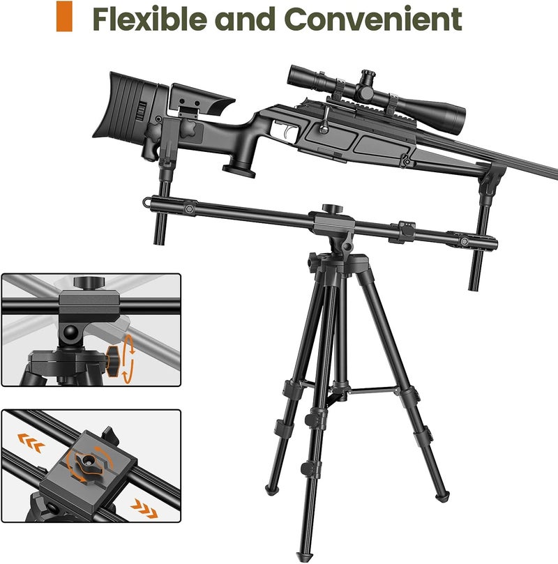 Trakiom Hunting Rests, Shooting Tripod with Dual Frame, Flexible Orientation, Adjustable Height, Shooting Tripod Max Provide Maximum Shooting Stability for Outdoors, Ground Blinds and Hunting - Image 3